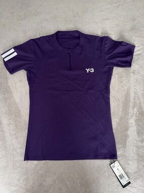 NWT Adidas Y-3 Men's Tennis Zip Tee Aurora Plum Purple Shirt JN2992 Size S
